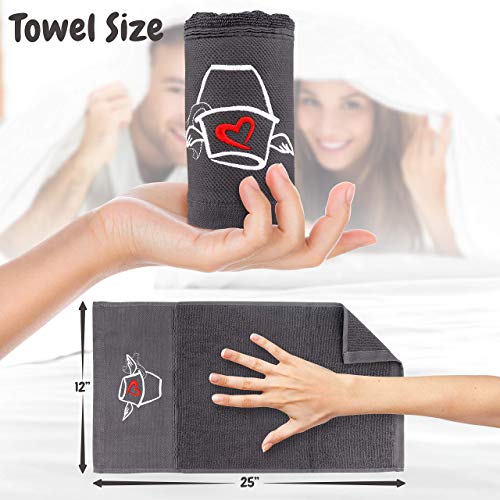 Love Mop Premium Cotton Sex Towel - Sexy Naughty Gift Bachelorette Wedding Bridal Shower Party Couples Second 2Nd Anniversary Man Her Him Wife Husband Adult Boyfriend Girlfriend Valentines Day #TOP4