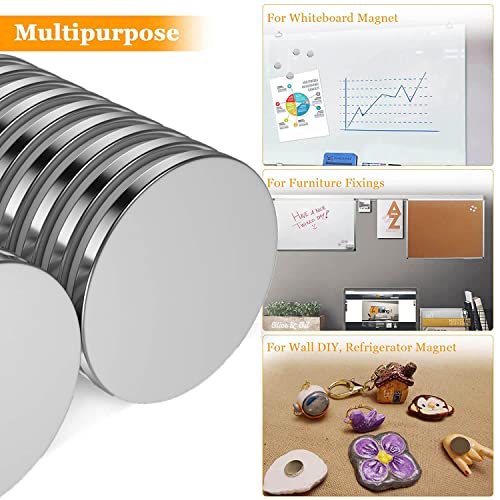Min Ci 16Pcs Strong Neodymium Disc Magnets Heavy Duty, 25Mm X 2Mm Small Round Rare Earth Metal Magntes With Adhesive Backing, Tiny Magnets For Crafts Refrigerator Whiteboard #TOP4