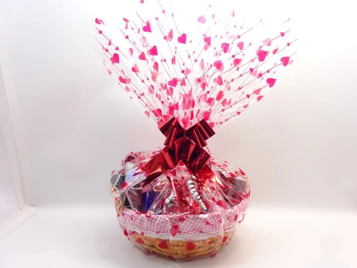 Luxueux panier de beauté pour elle avec maquillage, parfum, bougie, rose rouge et anneau en cristal