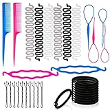 Topsy Tail Tools Set, Coffea Topsy Tail Hair Styling Tool, Hair braiding tool, Hair Styling Accessory (34pcs)