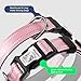 Airtag Dog Collar, Reflective Ultra-Durable Nylon Padded with QR Code Buckle & IP68 Waterproof Air Tag Holder Compatible for Apple AirTag, Comfortable for Small Medium Large Dogs(Pink,L)