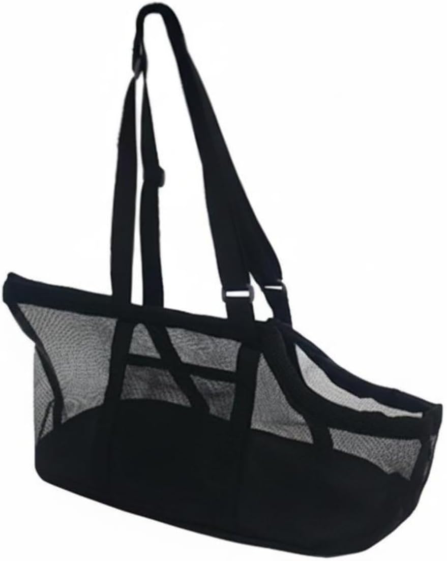 Generic Cat Carrier Pet Travel Bag Soft Sided Tote Shoulder Bag Mesh Ventilated Polyester Lightweight Foldable Wide Opening Suitable for Travel Day Trips, Black, S