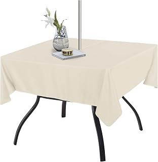Fitable Square Outdoor and Indoor Tablecloth, Beige, 54 x 54 Inch