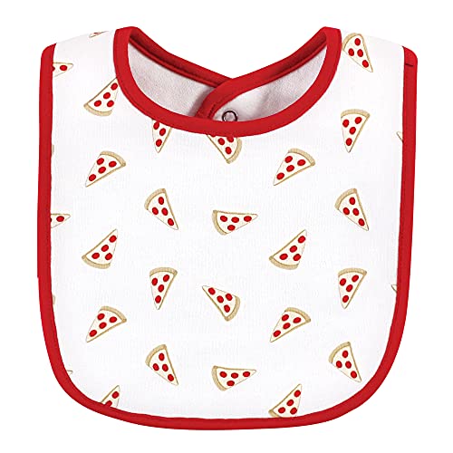 Image of Hudson Baby Unisex Baby Cotton Bib and Sock Set, Pizza, One Size