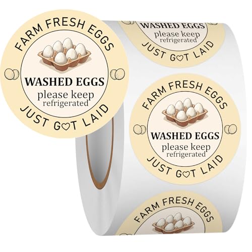 Louise Maelys Farm Fresh Egg Stickers - 2 inch Egg...