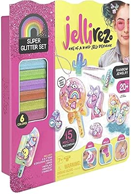Jellirez - Glitter Set, crea tus joyas con gelatina y purpurina (Famosa JEL01000)
