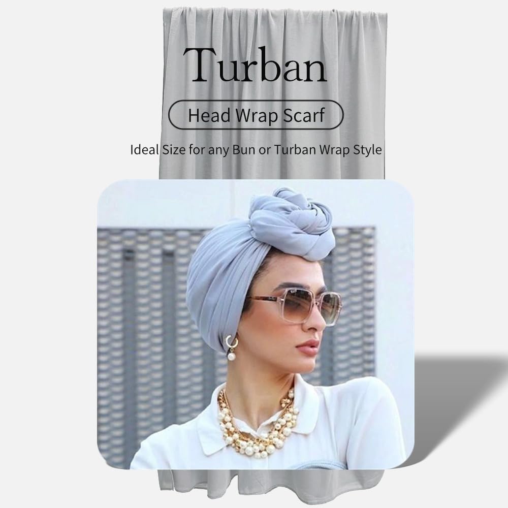 Head Wraps for Women Headwraps Long Hijabs Scarf Large Headscarf Tie Hair Wrap - Image 2