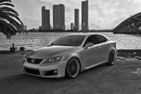 Amazon Com Lexus Isf Is F Is Left Front Black And White On Hre Wheels Hd Poster Sports Sedan 18 X 12 Inch Print Home Kitchen
