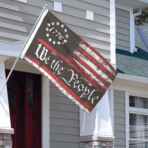 American Flags for Outside 3x5 Outdoor USA Patriotic Flag We the People 1776 Military Army Men US Black Cool Flags, 3 Ply 4th of July Memorial Independence Day Double Stitched Freedom Flag with Brass Grommets for Garden Yard Lawn Patio House Dorm Room by Fcllcox - Used condition - Image 6