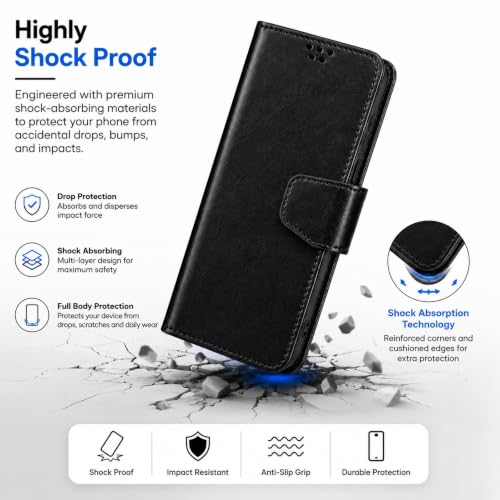 Image of SBMS Flip Cover for Oppo K13 5G Back Cover Case with Magnatic Closure | Inbuilt Stand | Card & Money Pocket (Black)