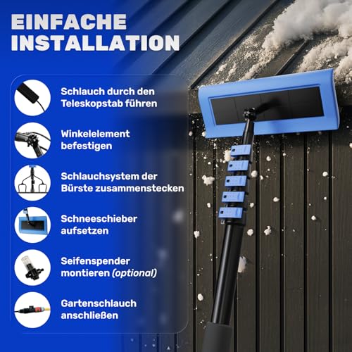 Lkw-Waschbürste Boomding Teleskop mit Photovoltaik und Aufsätzen