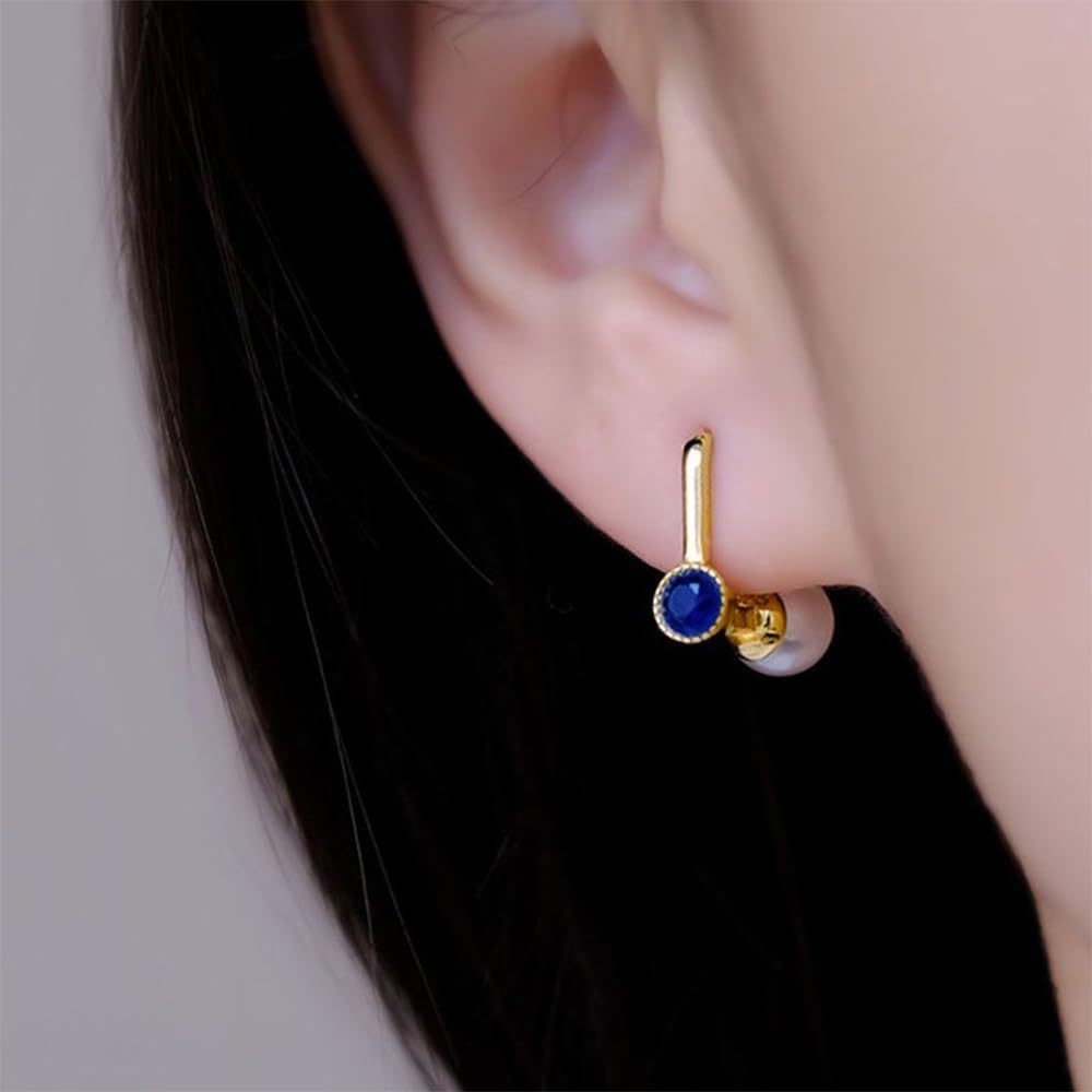 S925 Silver And Gold Plated With Natural Pearl Round Bead Earrings Jade for Women Yoga Genuine