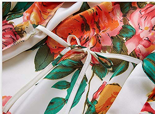 Peony Floral Silk Kimono Robe Bride Bridal Bridesmaid Robes Dressing Gown Housecoat Bathrobe for Women