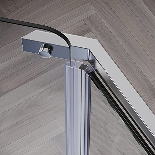 Elegant Neo-Angle Frameless 38 In. W X 72 In. H Pivot Shower Door With 1/4 In. Clear Glass Bathroom Shower Doors In Chrome Finish Corner Shower Enclosure（Shower Base Not Included） #TOP2