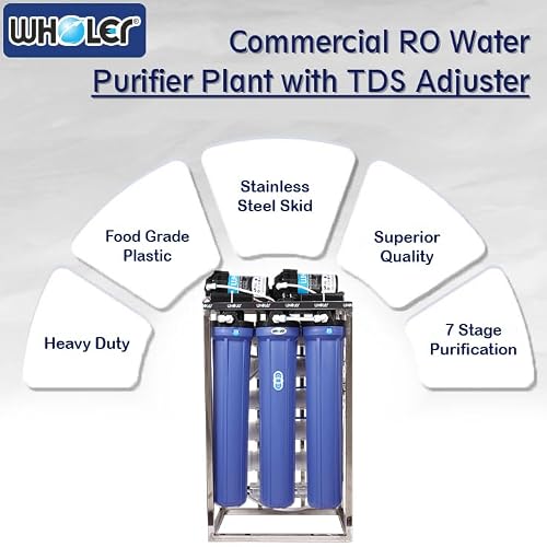 WHOLER 100 LPH Commercial RO Water Purifier Plant - Stainless Steel Body with TDS Adjuster, UV Filtration & Auto Shut-Off - Fully Automatic System for Offices, Schools and Factories- 100LPH RO - image 4