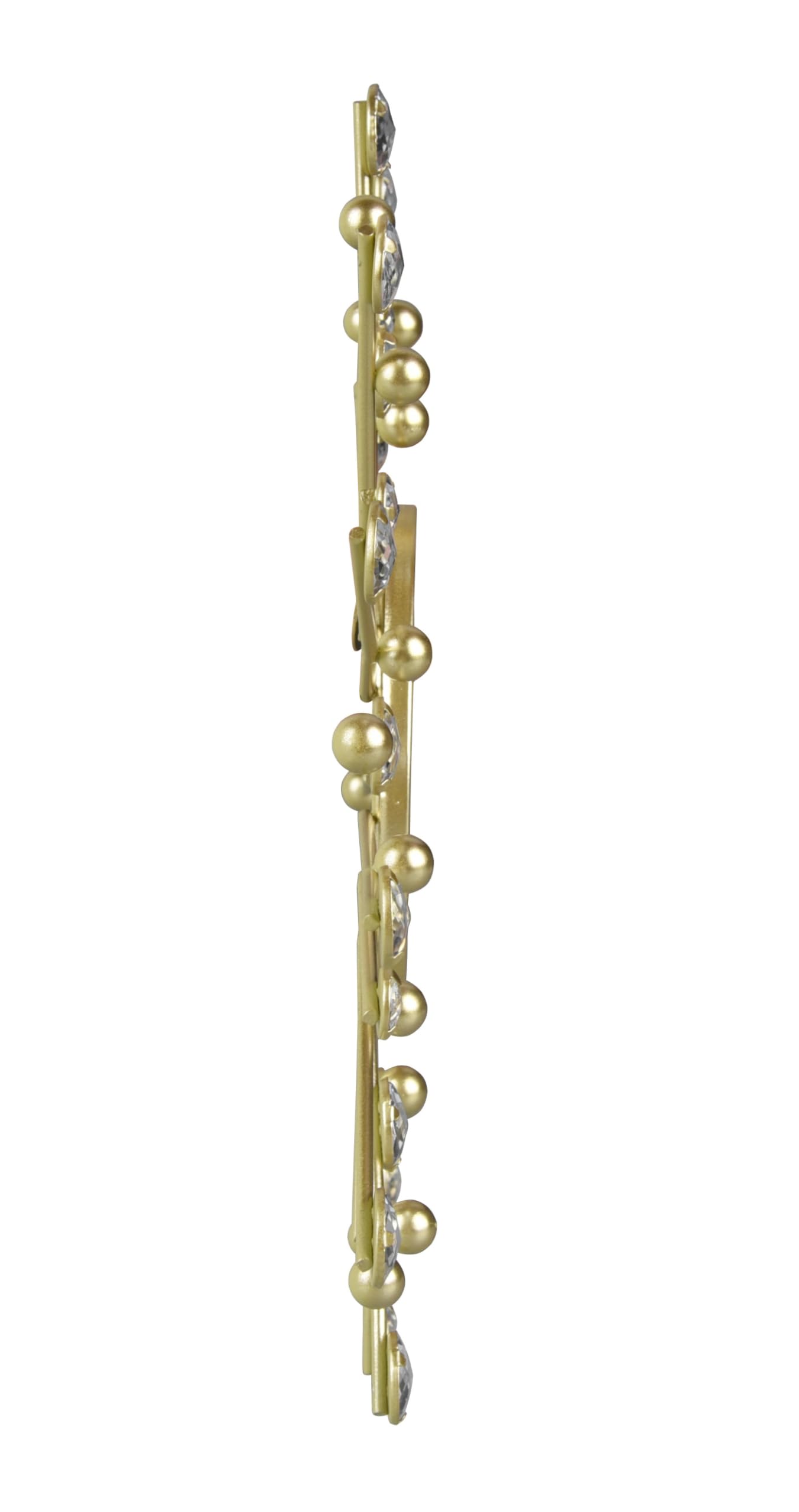 Melanie - Set di 3 specchi da parete con cornice dorata con sfere decorative e cristalli, diametro 25,5 cm