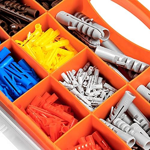Brackit 330 Piece Drywall Anchor Wall Plug Assortment Set Durable Rawl Plug Kit with Storage Box Self-Drilling for Masonry and Plasterboard