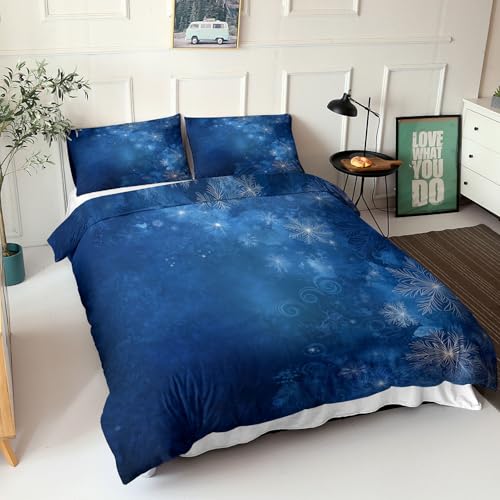 Housse de couette douce et luxueuse en microfibre brossée bleue réversible - 3