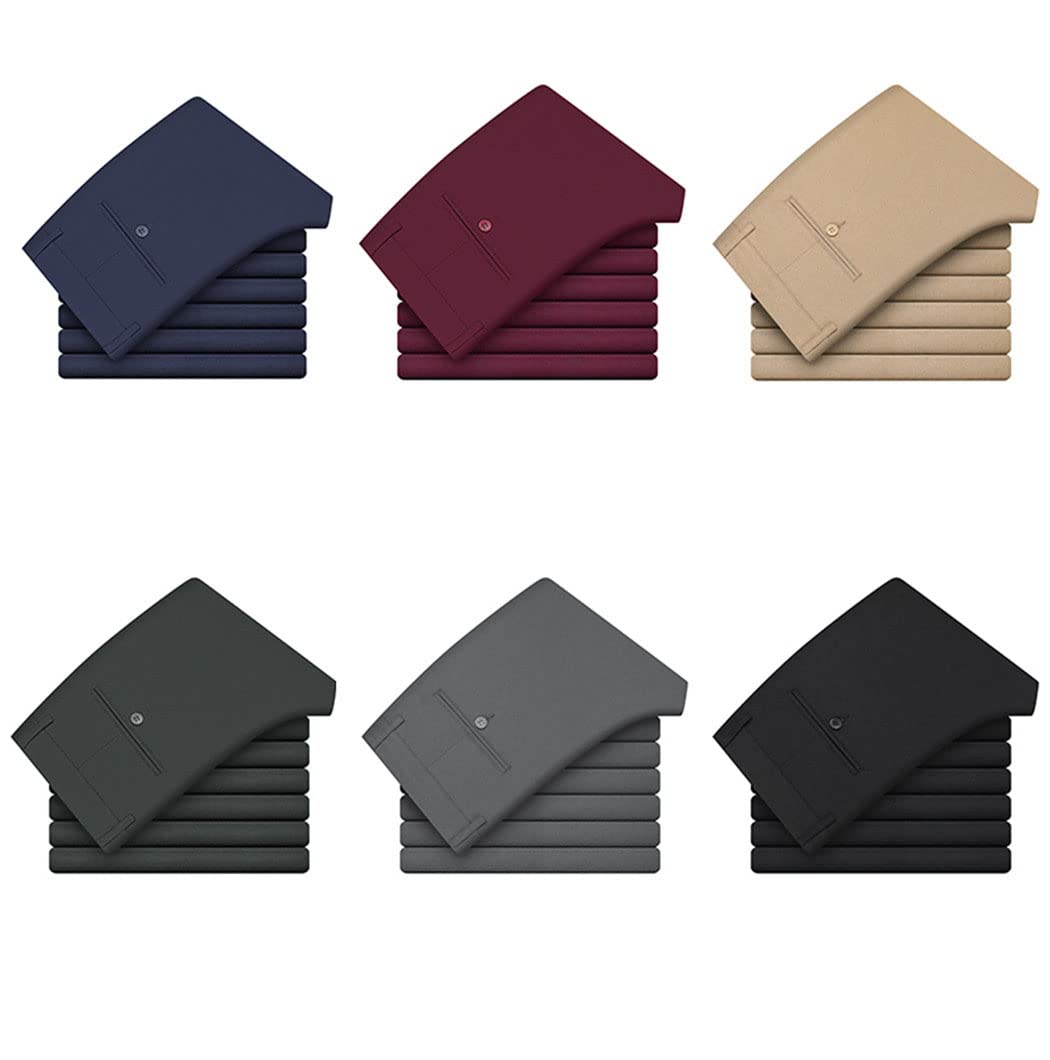 keusyoi Primavera Estate Dritto Pantaloni Da Uomo Pantaloni Da Affari Rosso Nero Blu Solido Colore Formale Pantaloni Di Grandi Dimensioni, Grigio Chiaro9, 33 W