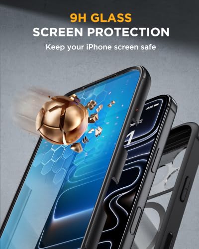 Image of Miracase Magnetic for 18 Pro Case, Military Drop Protection, Black
