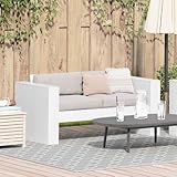 sofa weich sitzen  HOMEELIKE Garten-Sofa f¨¹r 2 Personen, 134x60x62 cm, Wei?, aus massivem Kiefernholz