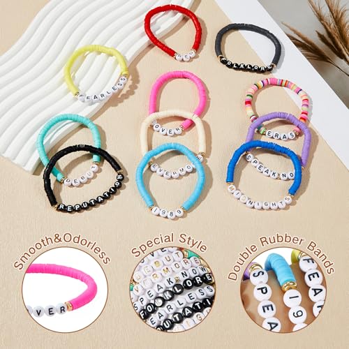Image of American Trends Friendship Bracelets Colorful Clay Beaded Preppy Jewelry for Concerts Music Inspired Bracelets Cute Bead Bracelet for Fans
