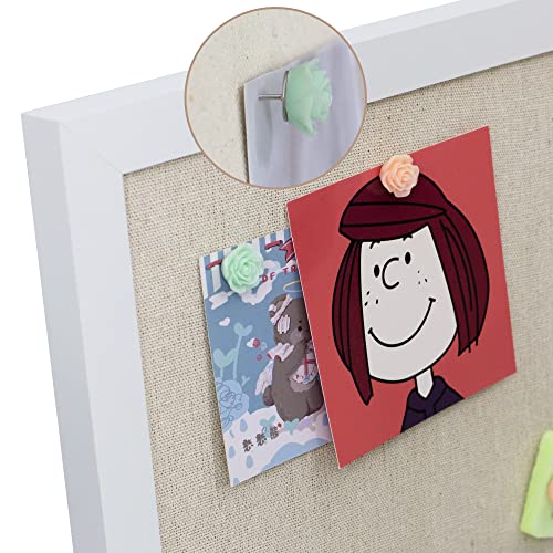 Aktop 2-Pack Cork Board Bulletin Board 16X11 Inch, Small Framed Corkboard With Linen For Wall, Hanging Pin Board Picture Board For Home Office Decor, Cute Vision Board With 25 Pushpins (Vintage White) #TOP4