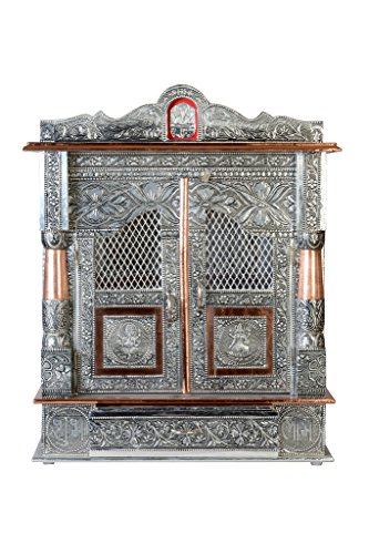 Akshar Furniture Wood Home Temple (Silver_18 Inch X 7 Inch)