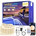 TENDIST 65.6FT Outdoor LED Strip Lights Waterproof IP67, Dimmable 3000K-6500K Warm White LED Rope Lights Outdoor Waterproof with Remote & APP, 24v Adhesive Exterior Lighting for Patio, Deck, Gazebo