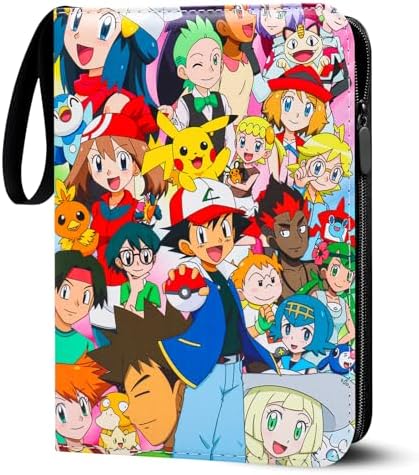 Sammelalbum für Pokemon Karten, 50 Seiten 400 Karten Kapazität Sammelkarten Album Sammelmappe Karten Ordner Heft, Tragbar Wasserdicht PU-Material Sammelkartenalben, Geschenk für Ki
