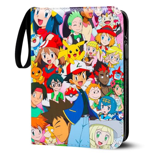 Classeur Carte,Capacité de 50 pages de 400 Cartes,Porte Cartes en cuir Portable Imperméable Fermeture éclair,Organissateur de Cartes, un cadeau les garçons...