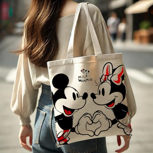 Miniatura 2 de Superdiver Set Bolsa Shopping Y Neceser Mickey Y Minnie - Licencia Oficial Disney - Algodón Y Poliéster - Ideal Para Uso Diario O Regalo - Bolsa 37x41 Cm Y Neceser 22,5x16 Cm