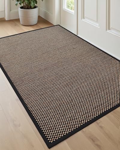 DEXI Ultra Thin Entryway Indoor Door Mat 32x48, Non Slip Rubber Backing Inside Entry Mat, Low