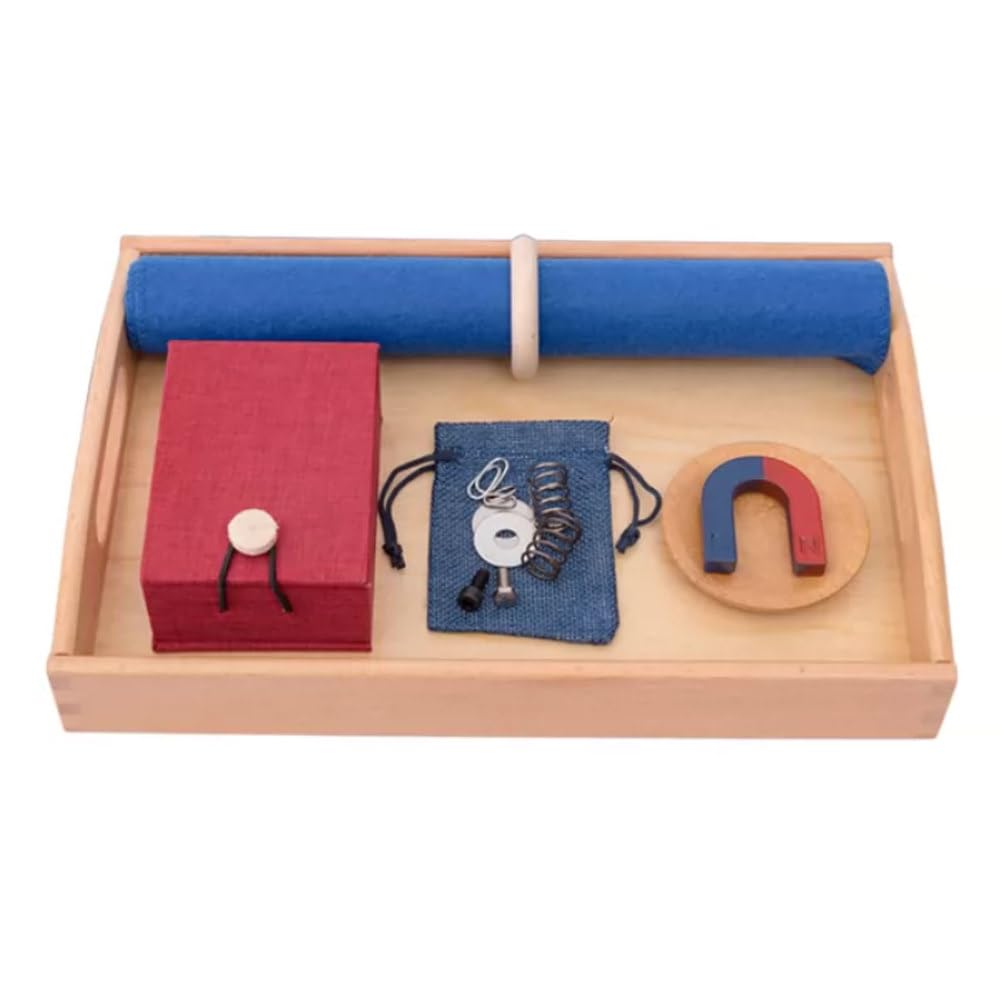 Set di vassoi da Lavoro per l'esplorazione scientifica Montessori Magnet | Materiale sensoriale per la vita pratica esperimento magnetico, gioco educativo STEM di fisica per bambini piccoli