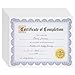 Certificate of Completion Paper Sheets - 8.5 x 11 in, Blue Floral Border & Gold Foil Seals, 48 Count - Award Certificate Paper for Printing & Student Recognition