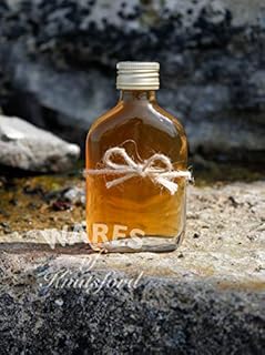 50 X Small Glass Flask Bottles (50ml) with Gold Screw Top Lids - Wedding Favours