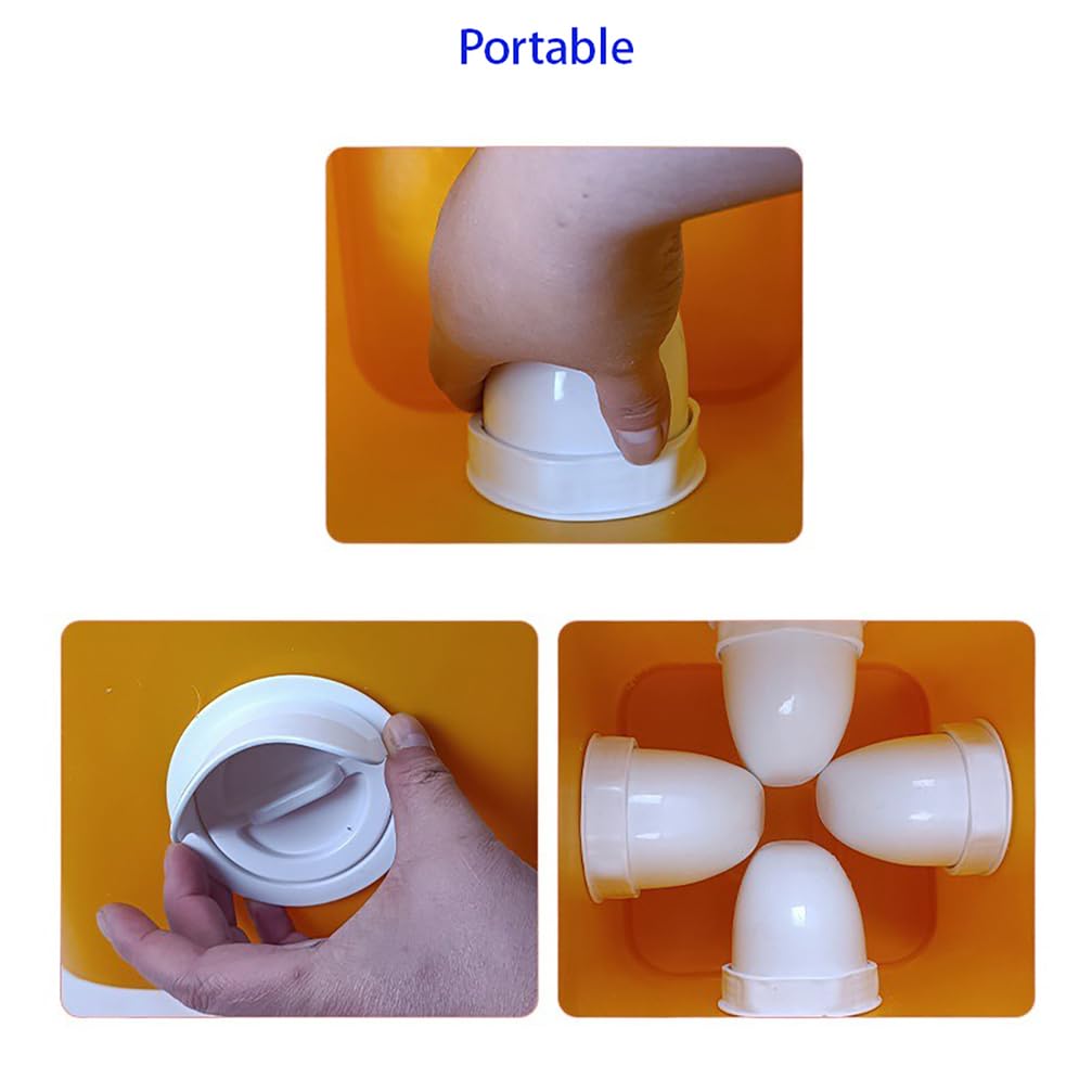 Mangiatoia Automatica per Polli, Mangiatoie di Piccole Dimensioni, Sistema di Alimentazione Pollame Senza Sprechi, 1/2/3/4/5/6 Fori, Accessori per Pollai da Esterno,Orange/c