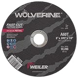Weiler 56273 6 Inch Cutting Wheel, Wolverine AO Steel/Metal Fast Cutting, .045' A60T Type 1 7/8' Arbor, Pack of 25
