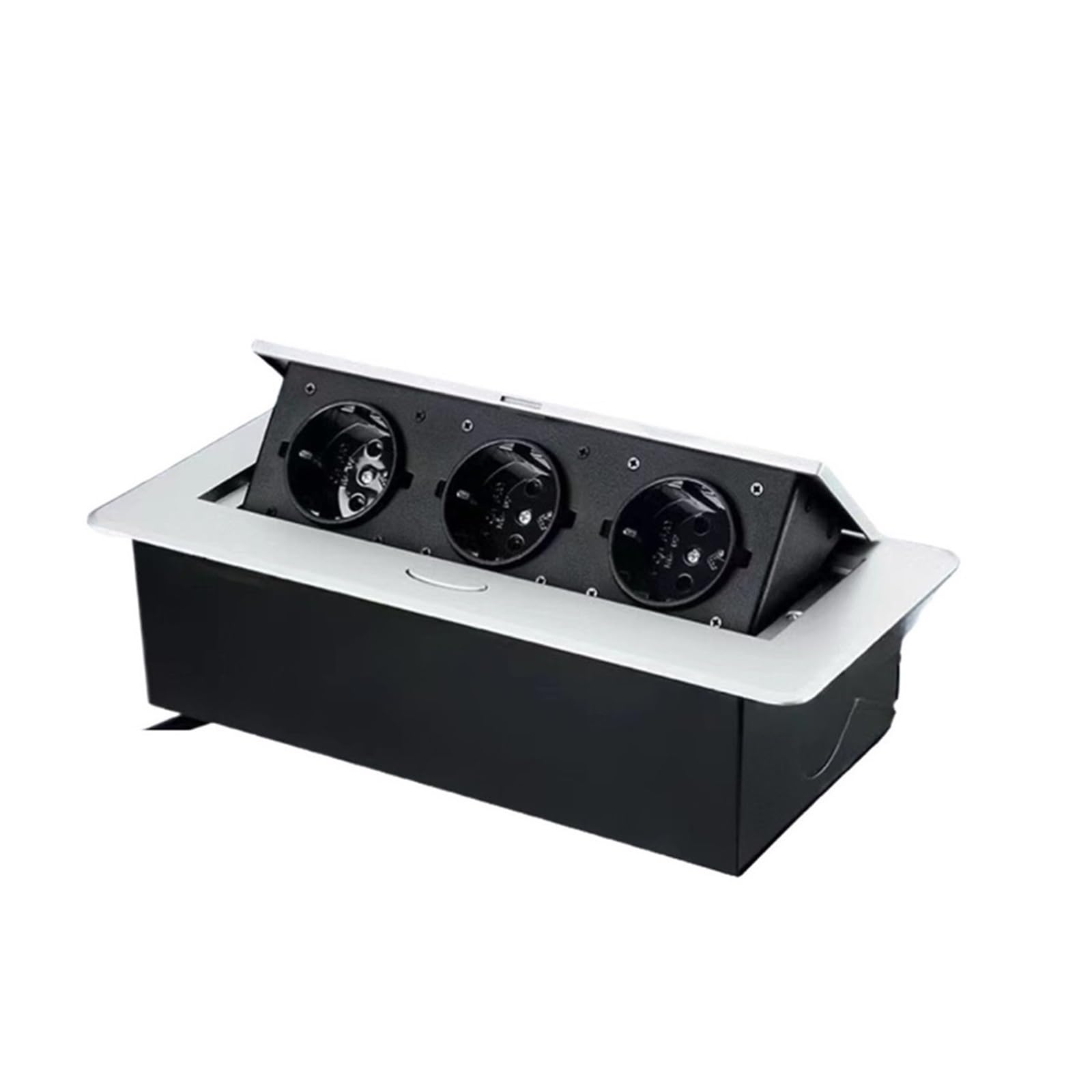 Presa pop-up, Presa Da Scrivania Multifunzione A Scomparsa Lenta Con Porte USB, Tavolo Conferenza In Lega Di Alluminio Integrata per piani cucina(Silvery,3outlets)