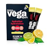 Vega Sport Hydration Electrolyte Powder, Plant Based for Fast Post Workout Hydration – Sugar-Free Lemon Lime, 30 Servings, 30 x 4.2 gram Sachets