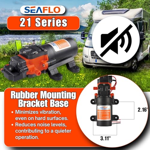 SEAFLO 21-Series Water Pressure Diaphragm Pump - 12V DC, 1.2 GPM, 35 PSI with Adjustable Pressure Switch, Self-Priming, Quiet Operation for RV, Boat, and Off-Grid Applications by SEAFLO - Image 6