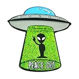 Stickeroonie Alien Pin Space Enamel Lapel Pin UFO Glitter Funny Pins 1.4 Inches Enamel Pins Backpack Pins Jean Pins Clothing Pins Hat Pins Cute Jacket Pins Cute Jewelry Lapel Pins