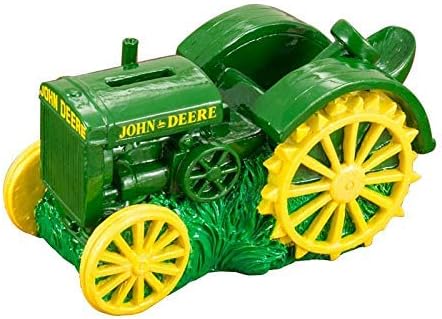 John Deere Vintage Tractor Polyresin Painted Savings Bank