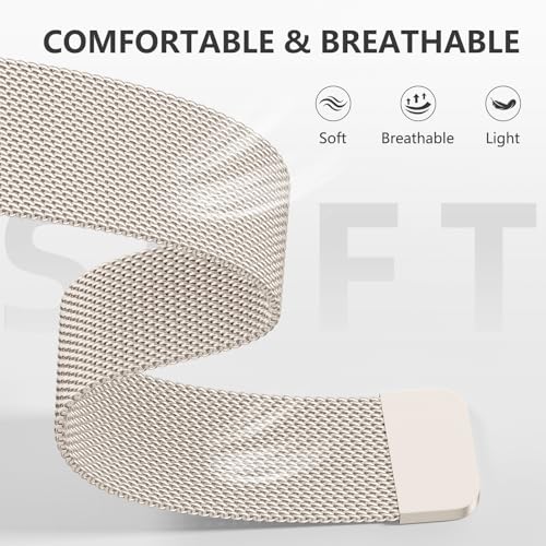 GEAK 18mm 20mm 22mm Metal Watch Band Compatible with Garmin Vivoactive 5 Watch Bands, Vivoactive 6/3/Venu 3S/2S, Quick Release Stainless Steel Milanese Loop Mesh Strap for Venu 3/Venu 2 Men Women by GEAK - Used condition - Image 3