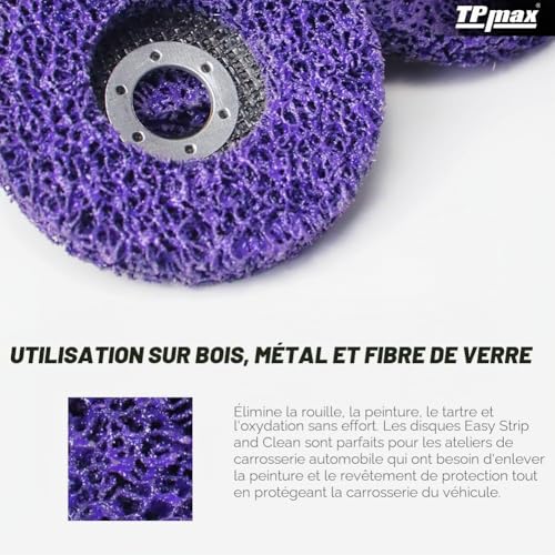 5 Pièces Disques de Nettoyage 125 mm, Dérouillant Disque Abrasif pour Meuleuse d'Angle, CSD Disque pour Métal, Pierre, Bois et Plastique – vue 5