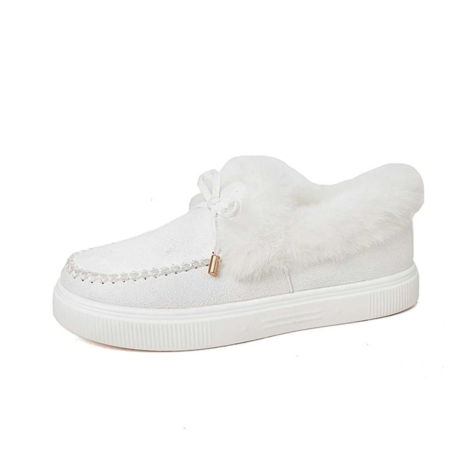 Snow Boots for Women Winter Warm Fur Lining Ankle Boots Cute Bow Platform Thick Plush Outdoor Fleece Shoes