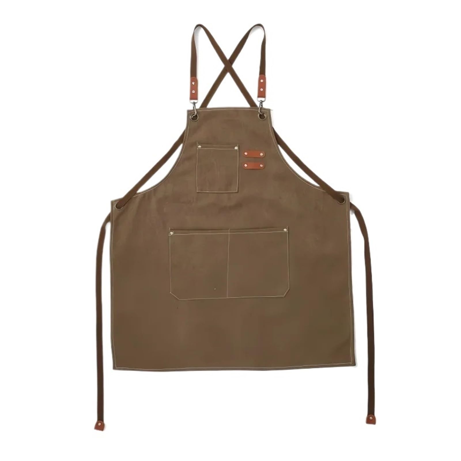 Tablier de cuisine marron imperméable idéal pour le jardinage et les moments de partage