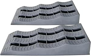 RV Leveling Ramps 2Pcs Car Leveling Ramp and Wheel Chocks Set for ...