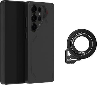 Aulumu S25 Ultra Galaxy Vegan Leather Magnetic Case + G09 Magnetic Ring Grip,Includes S25 Black + G09 Black