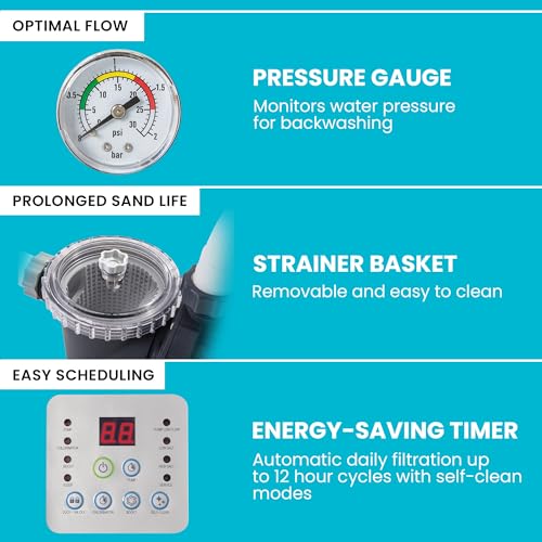 INTEX 2,100 GPH Krystal Clear Sand Filter Pump and Saltwater Pool Chlorine System for Above Ground Pools, Pool Cleaner System with Automatic Timer by Intex - Image 6